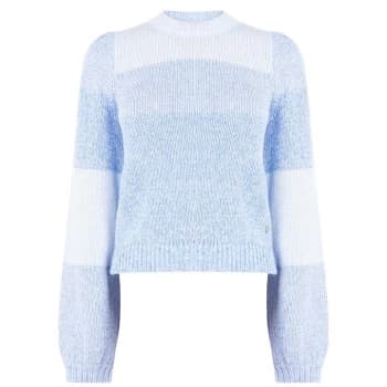 Jack Wills Lyston Colour Block Balloon Sleeve Knitted Jumper - Blue