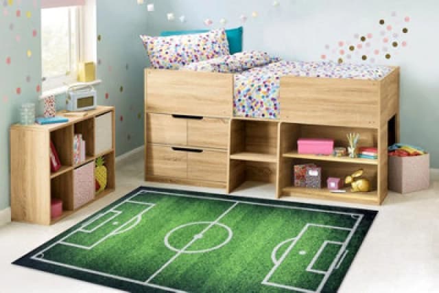 RugsX Bambino 58690 Washing Carpet Pitch, Football For Children Anti Slip - Green 80X150 Cm