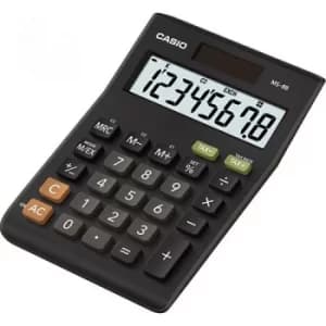 Original Casio MS 8B Calculator Desktop BatterySolar power 8 Digit Black