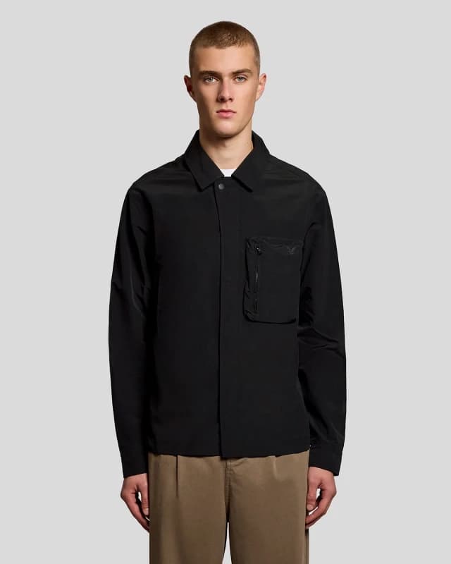 Lyle & Scott Mens Lightweight Utility Pocket Overshirt in Black