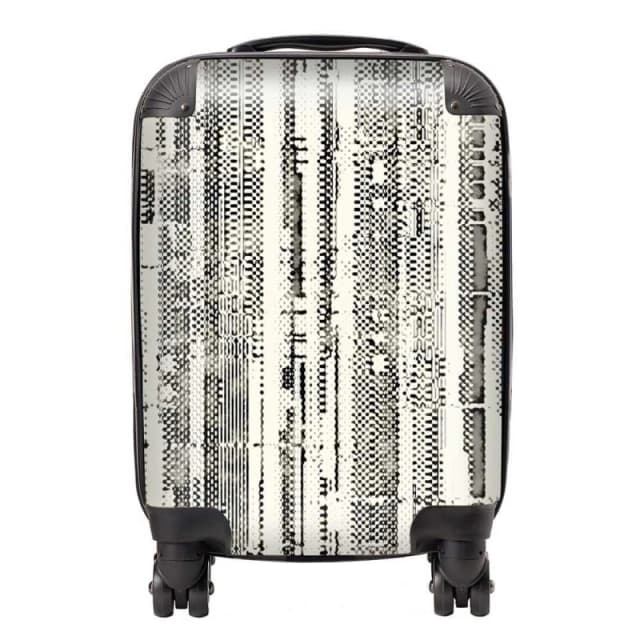 Warren Reed - Designer Washed Out Canvas Pattern Suitcase in Grey Size: Large Grey Unisex Large