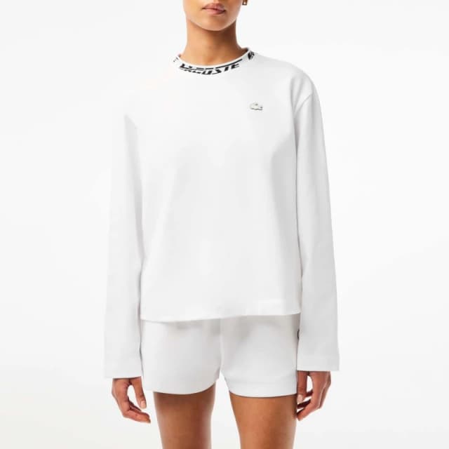 Lacoste Logo Collar Oversized T-Shirt - White White 8