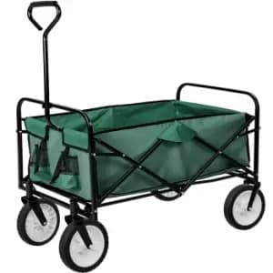 Tectake Foldable Garden Trolley With 80kg Load Capacity Green