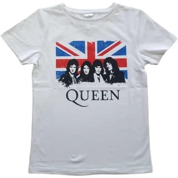 Queen - Vintage Union Jack Kids 11-12 Years T-Shirt - White
