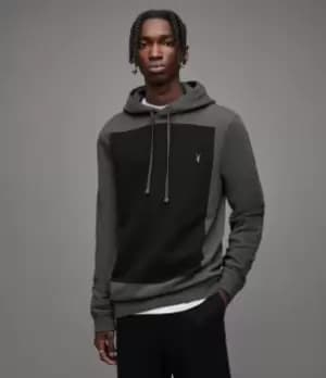AllSaints Mens Lobke Pullover Hoodie, Pipe Grey, Size: M