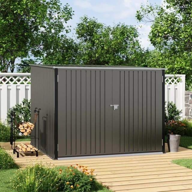 Breeins Lockable Bike Storage Shed with Bike Racks Grey Grey unisex One size