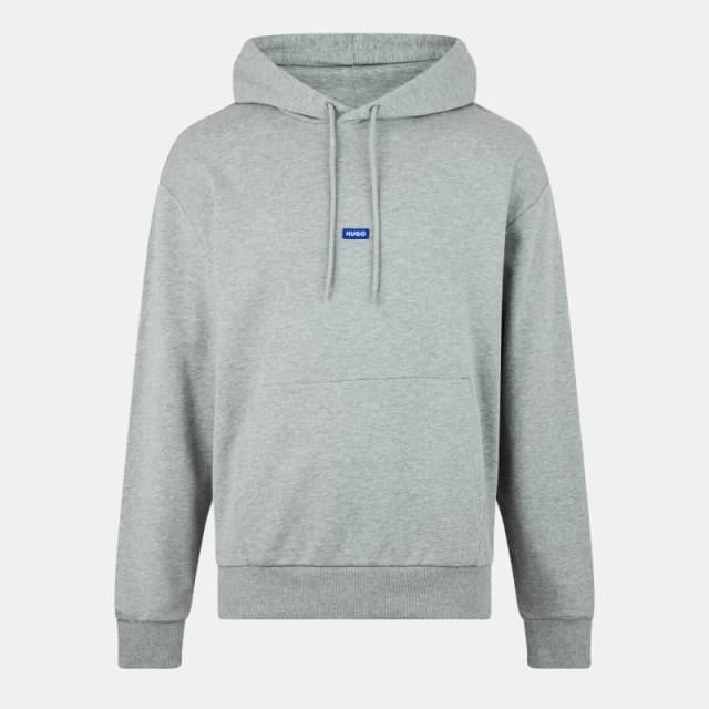 Hugo Logo Label Hoodie Grey Marl 029 male Small