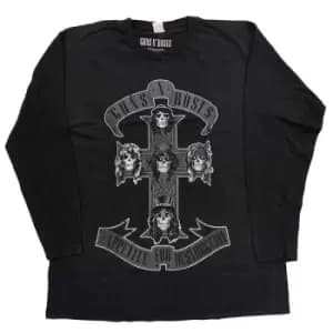 Guns N' Roses - Monochrome Cross Unisex XXXXX-Large Long Sleeved T-Shirt - Black