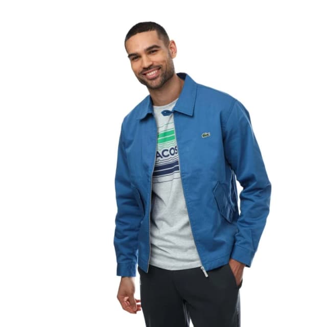 Lacoste Zipped Organic Cotton Gabardine Jacket - Blue Blue S