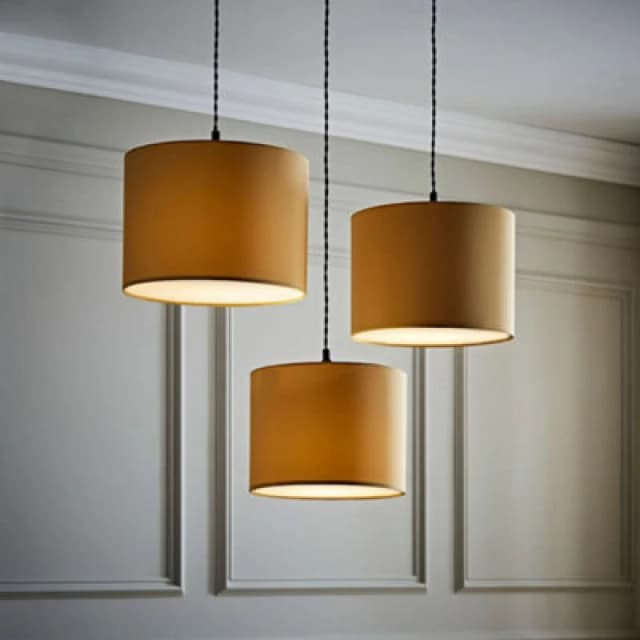 ValueLights Torbery Set of 3 Ceiling Pendant Light Lamp Shades Camel