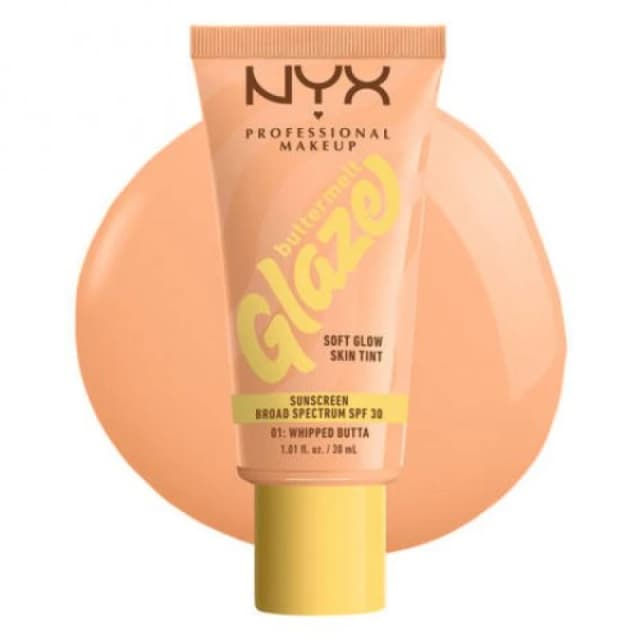 NYX Professional Makeup Buttermelt Glaze Soft Glow Skin Tint + SPF/FPS 30 Foundation (Various Shades) - Whipped