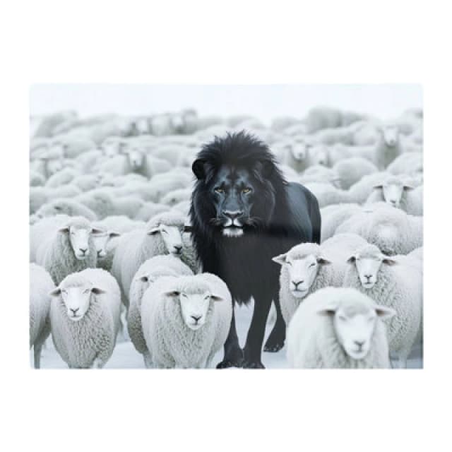 Warren Reed Designer Lion Amidst The Flock Chopping Board