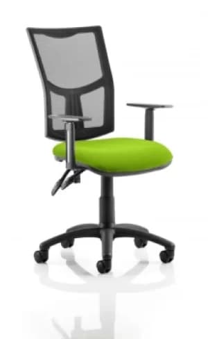 Eclipse II Lever Task Operator Chair Mesh Back With Bespoke Colour Seat in Lime With Height Adjustable Arms