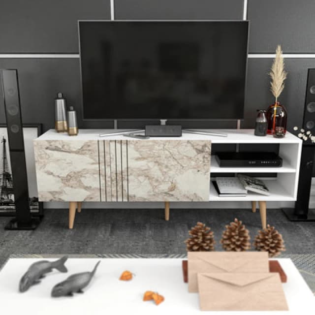 Decorotika Ronas 160Cm Wide TV Stand Media Console For Tvs Up To 72 Inch