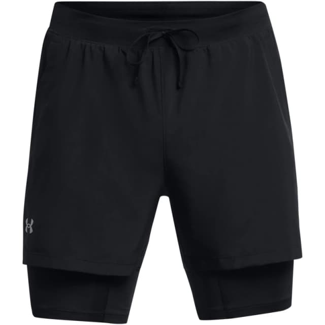 2 in 1 shorts Under Armour Launch 5" Noir Male L