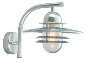 1 Light Outdoor Dome Wall Lantern Light Galvanised IP55, E27