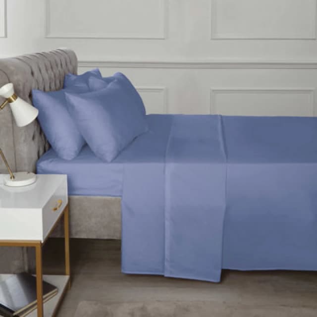 Rapport Home TH Percale Fitted Sheet in Blue Size: King Blue Unisex King