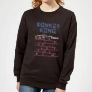 Nintendo Donkey Kong Retro Womens Sweatshirt - Black