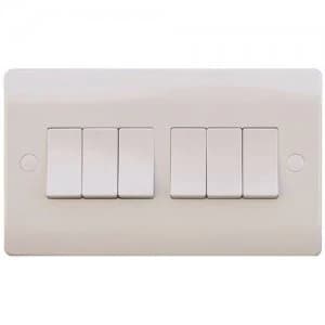 ESR Sline 10A White 6G 2 Way 230V Electric Wall Plate Switch