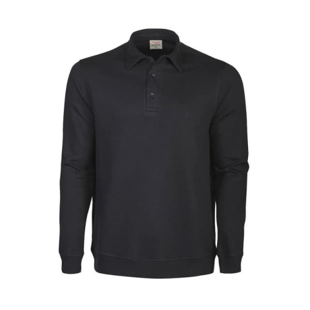 Printer Mens Homerun Long-Sleeved Polo Shirt in Black Size: XS Black Male XS