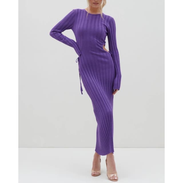 Pretty Lavish Womens Dahlia Maxi Knitted Jumper Dress Iris female 14 (L)