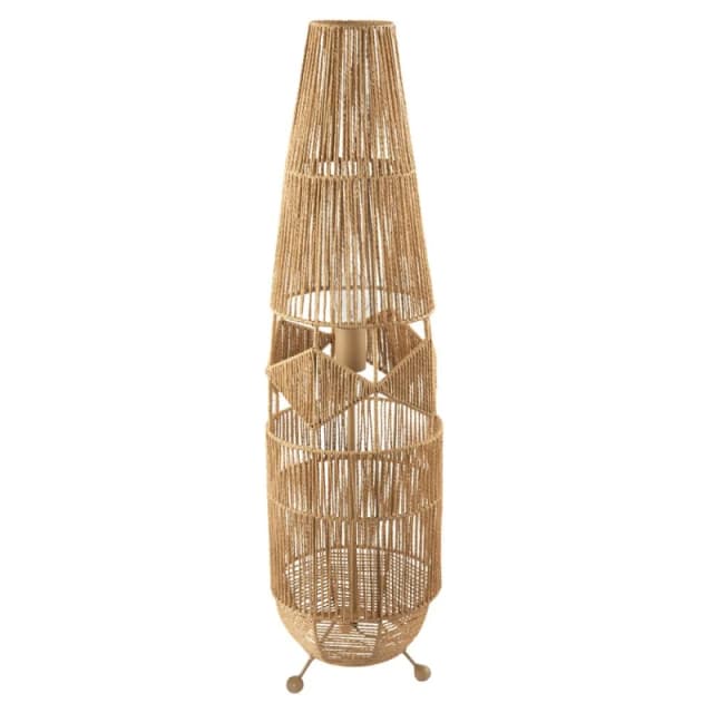 Happy Homewares Moroccan Designed Floor Lamp in Vintage Twisted Paper & Metal Frame in Brown Brown Unisex