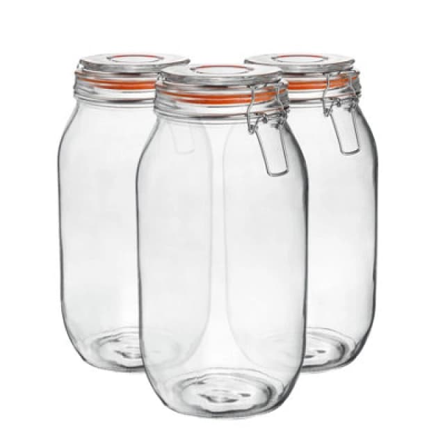Argon Tableware Argon Tableware Glass Storage Jars - 200ml - Clear - Pack of 3 Clear