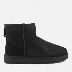 UGG Womens Classic Mini II Sheepskin Boots - Black - UK 3