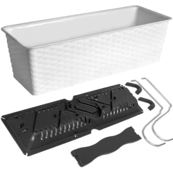 Hanging Flower Pot 'Ratolla' Balcony Poly Rattan Planter Colour / Size Choice 49cm - Weiß (de)