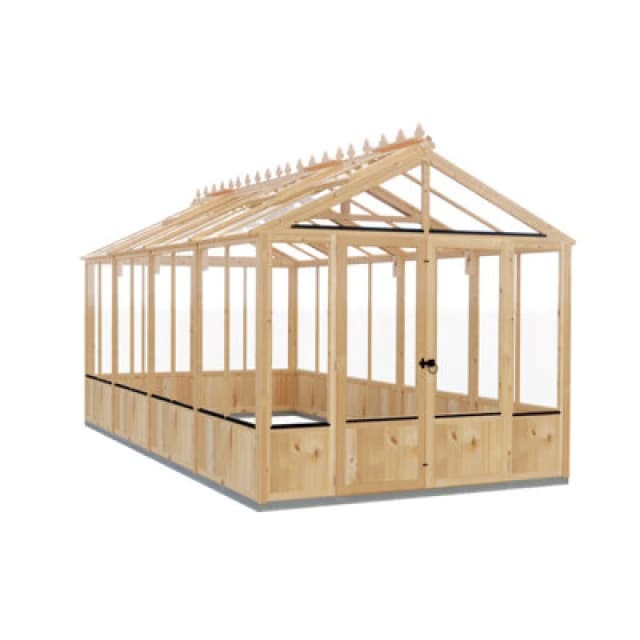 Shire Holkham 8 X 16 Timber Greenhouse With Double Door