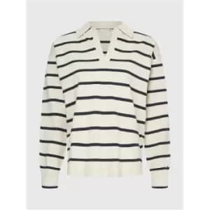 Tommy Hilfiger Soft Stripe Polo Sweater - Cream