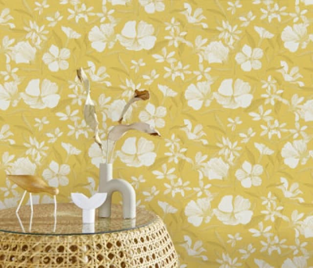 Erismann Brise Quality Vinyl Wallpaper In Yellow