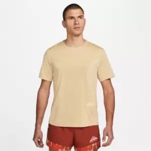 Nike Dri-FIT Rise 365 Mens Short-Sleeve Trail Running Top - Beige