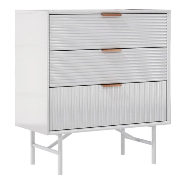 Kabinet UK 3-Tier Bedroom Striped Storage Cabinet White unisex One size