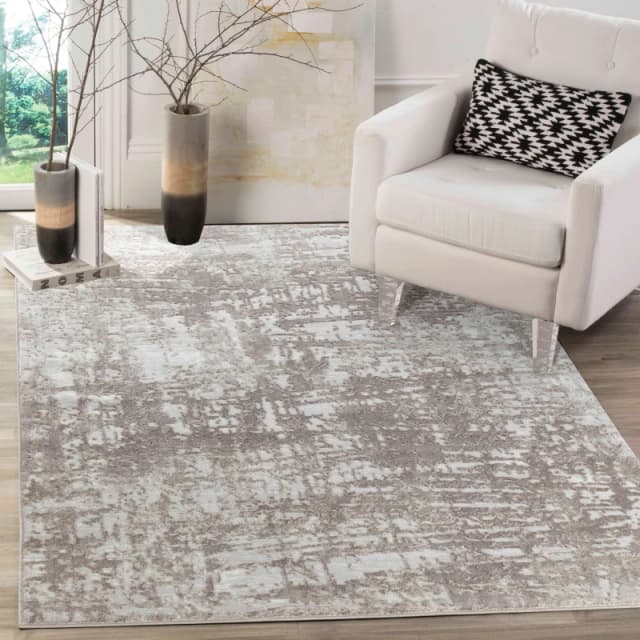 Serenity Modern Abstract Lines Contemporary Area Rugs Stone 200X290 Cm