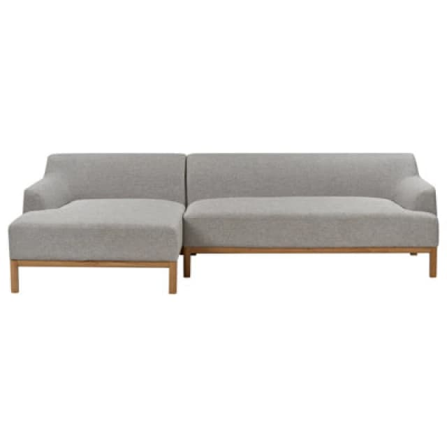 Beliani Corner Sofa 3 Seater Sosjo Fabric Light Grey Right Hand