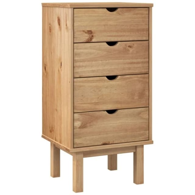 Vidaxl Drawer Cabinet Otta 46X39.5X90Cm Solid Wood Pine, Brown 348579