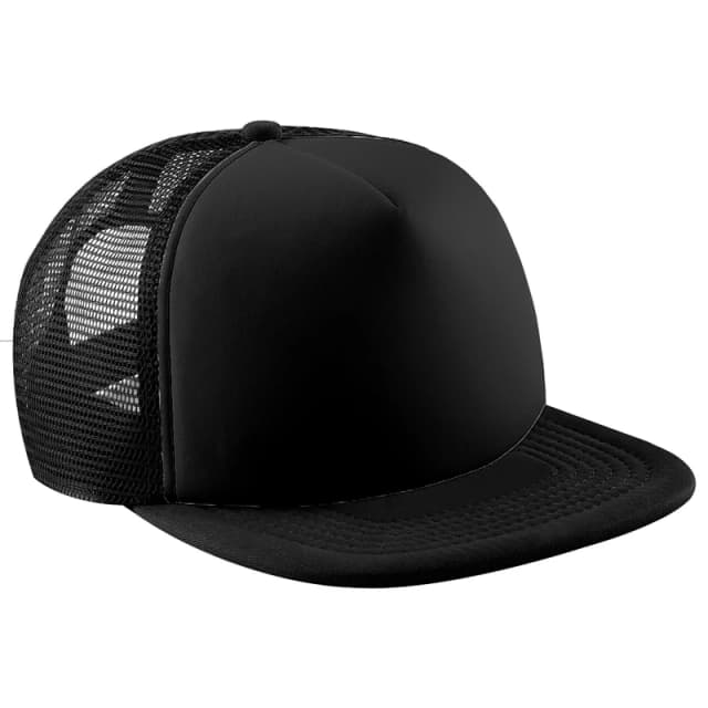 Beechfield Beechfield Men Vintage Plain Snap-Back Trucker Cap in True Black True Black One Size Male 5054171086184