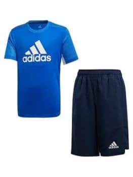 Adidas Junior Boys Tee And Short Set - Blue