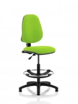 Eclipse I Lever Task Operator Chair Lime Fully Bespoke Colour With Hi Rise Draughtsman Kit