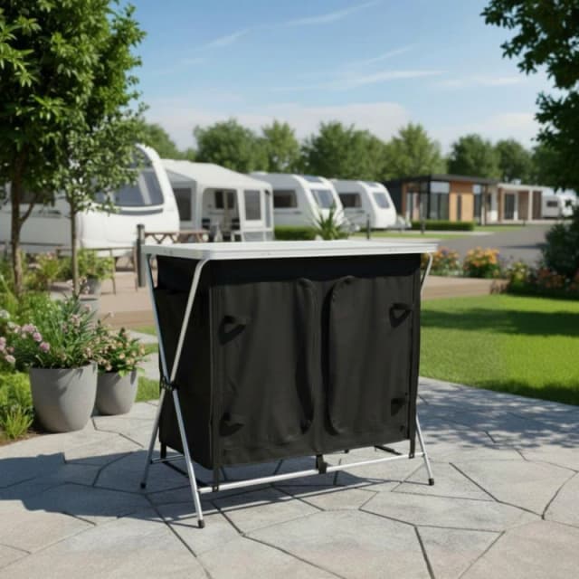 Streetwize Portable Camping Table & Storage Unit Foldable Silver/Black unisex One Size