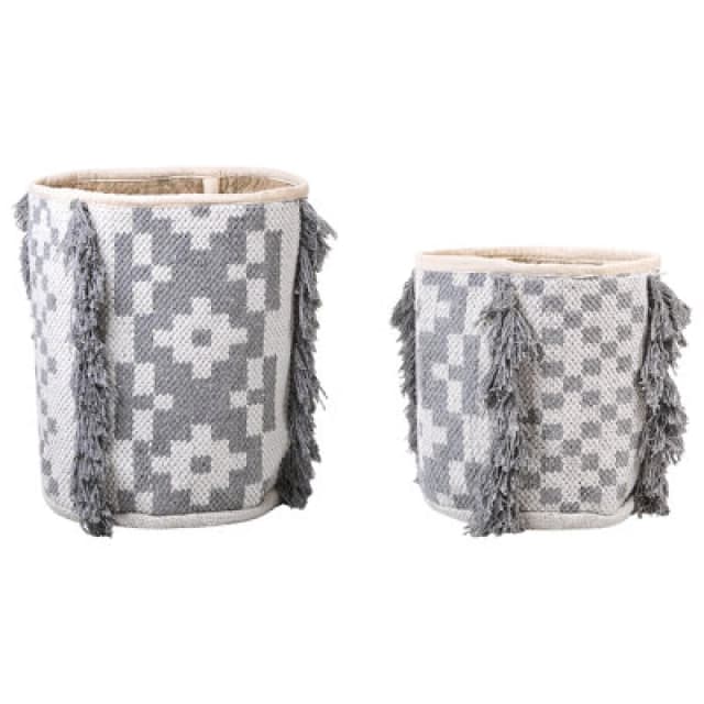 Beliani Set Of 2 Baskets Kalai Cotton Grey