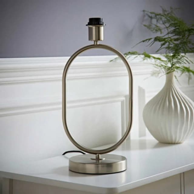 ValueLights ValueLights Antonia Metal Oval Stem Table Lamp Base in Silver Silver One Size Unisex 5016529271260