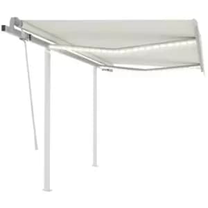 Vidaxl - Manual Retractable Awning with LED 3x2.5 m Cream Cream