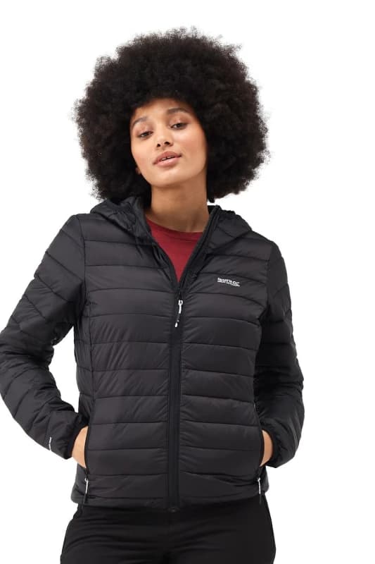 Regatta Womens Marizion Hooded Puffer Jacket in Jet Black Size: 16 Jet Black Female 16