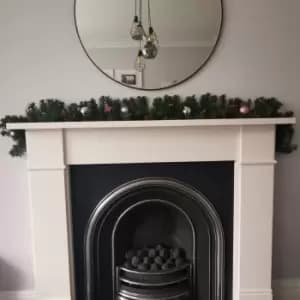 180cm Festive Christmas Garland With Pine Cones And Glitter Pink And Gold Baubles