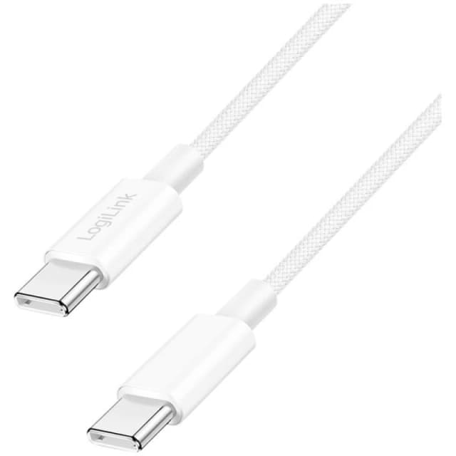 LogiLink USB 2.0 Type-C cable. C/M to C/M. nylon jacket. 60W. white. 1