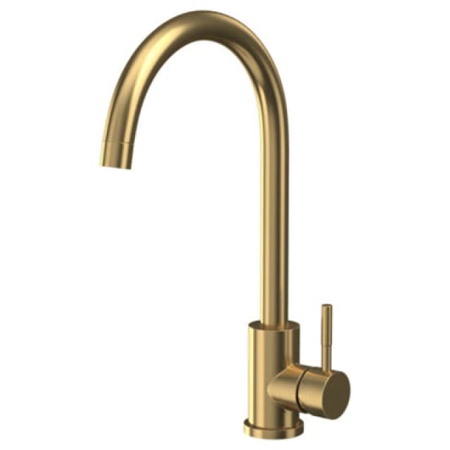 Scudo Manhattan Brushed Brass Gold Kitchen Mixer Tap