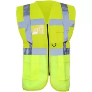 Yoko Hi-Vis Premium Executive/Manager Waistcoat / Jacket (M) (Hi-Vis Yellow) - Hi-Vis Yellow