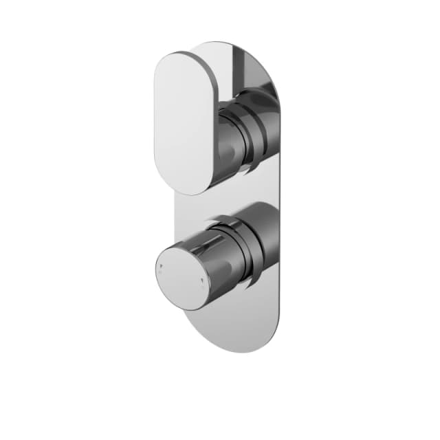 Balterley Modern Twin Concealed Thermostatic Lever Handle Shower Valve Chrome Silver